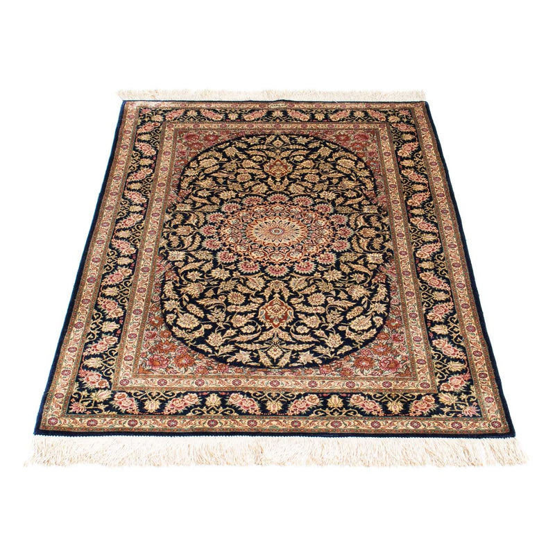Tapis persan - Ghom - 120 x 79 cm - bleu foncé