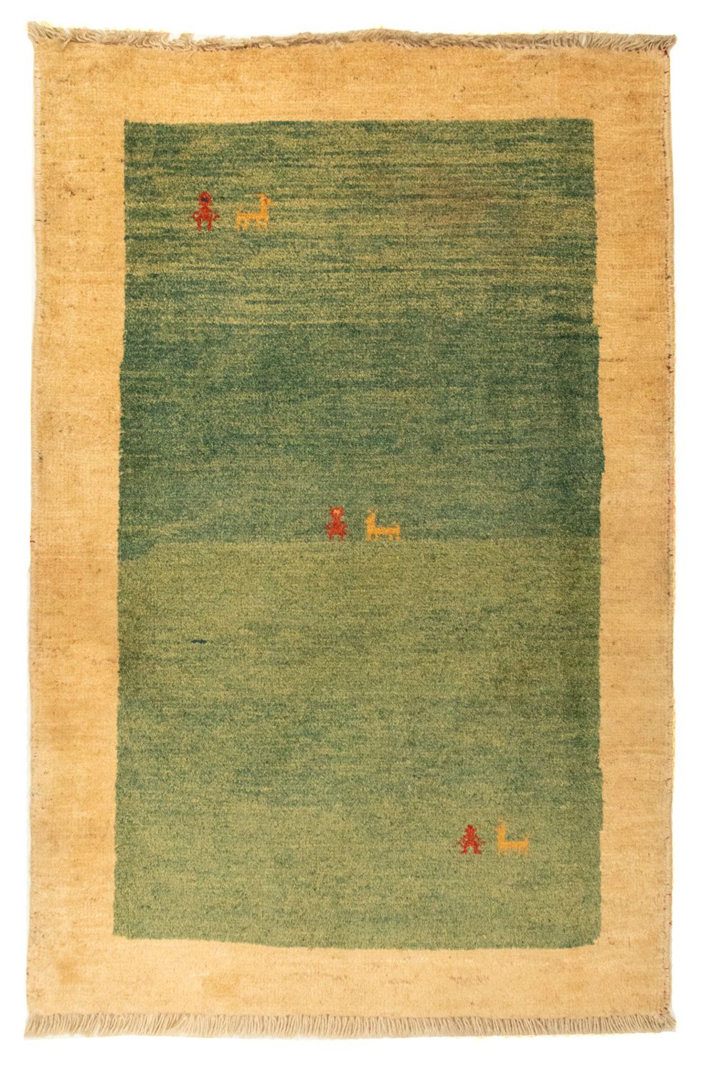 Tapis Gabbeh - Persan - 125 x 87 cm - vert