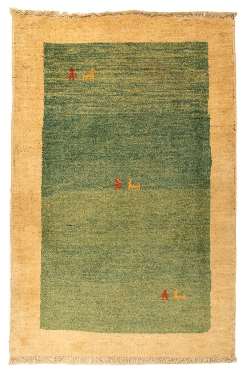 Tapis Gabbeh - Persan - 125 x 87 cm - vert