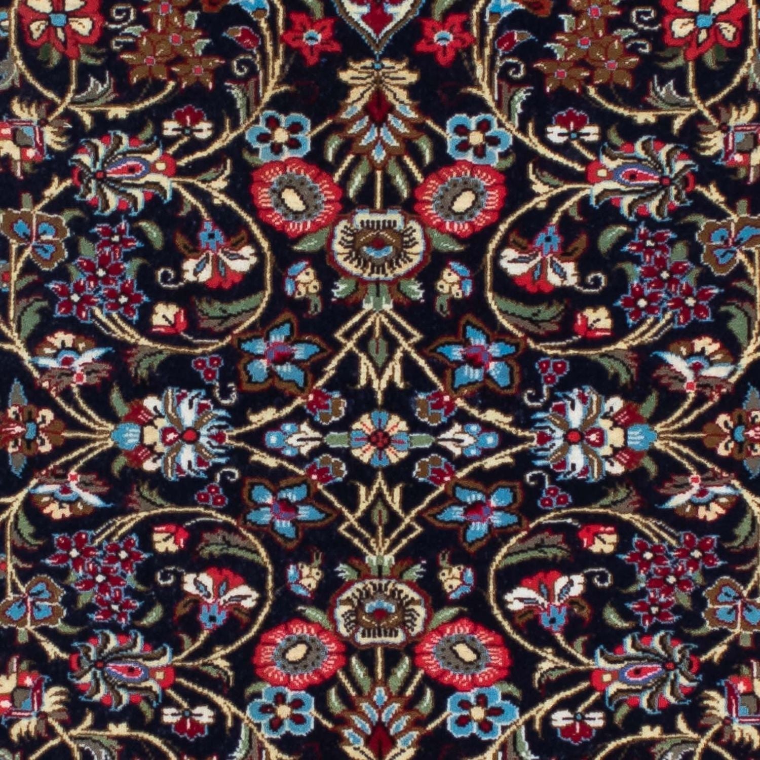 Tapis de couloir Tapis persan - Ghom - 197 x 70 cm - bleu foncé