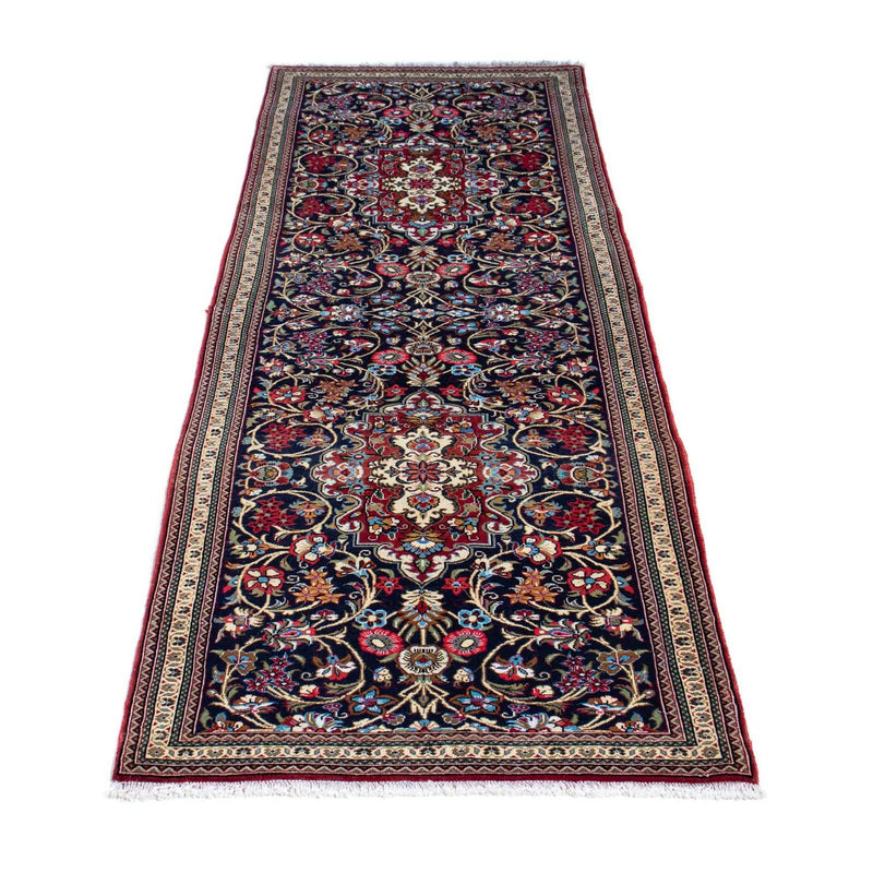 Tapis de couloir Tapis persan - Ghom - 197 x 70 cm - bleu foncé