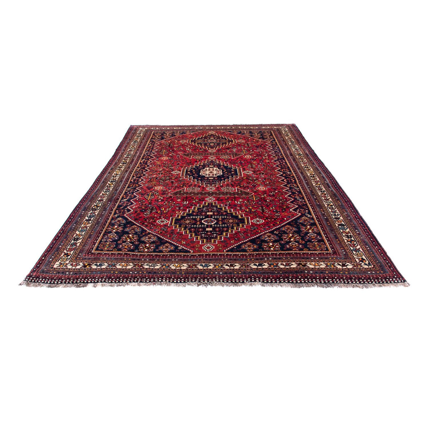 Tapis persan - Nomadic - 320 x 226 cm - rouge foncé