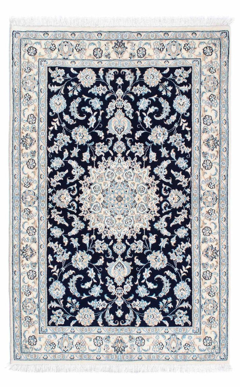 Tapis persan - Nain - Royal - 150 x 98 cm - bleu foncé