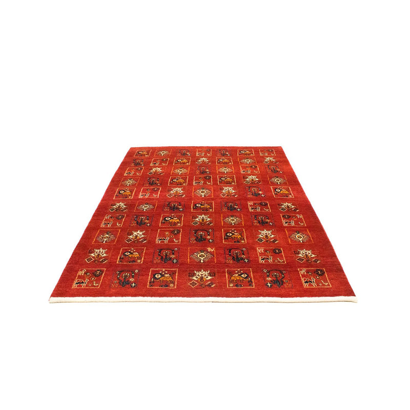 Tapis Gabbeh - Persan Kashkuli - 214 x 145 cm - rouge foncé