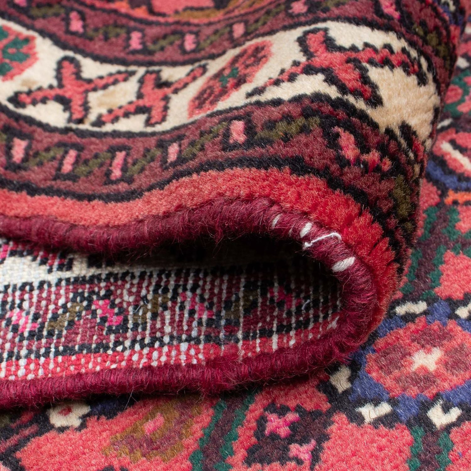Tapis de couloir Tapis persan - Nomadic - 195 x 74 cm - rouge foncé
