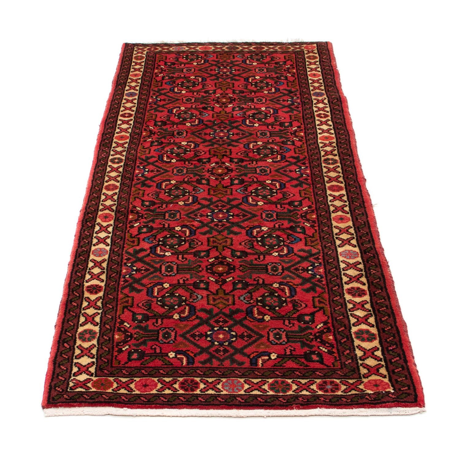 Tapis de couloir Tapis persan - Nomadic - 195 x 74 cm - rouge foncé