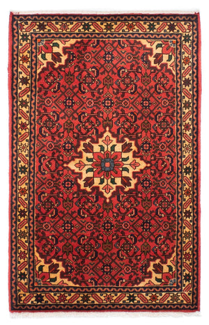 Tapis persan - Nomadic - 156 x 106 cm - rouge foncé