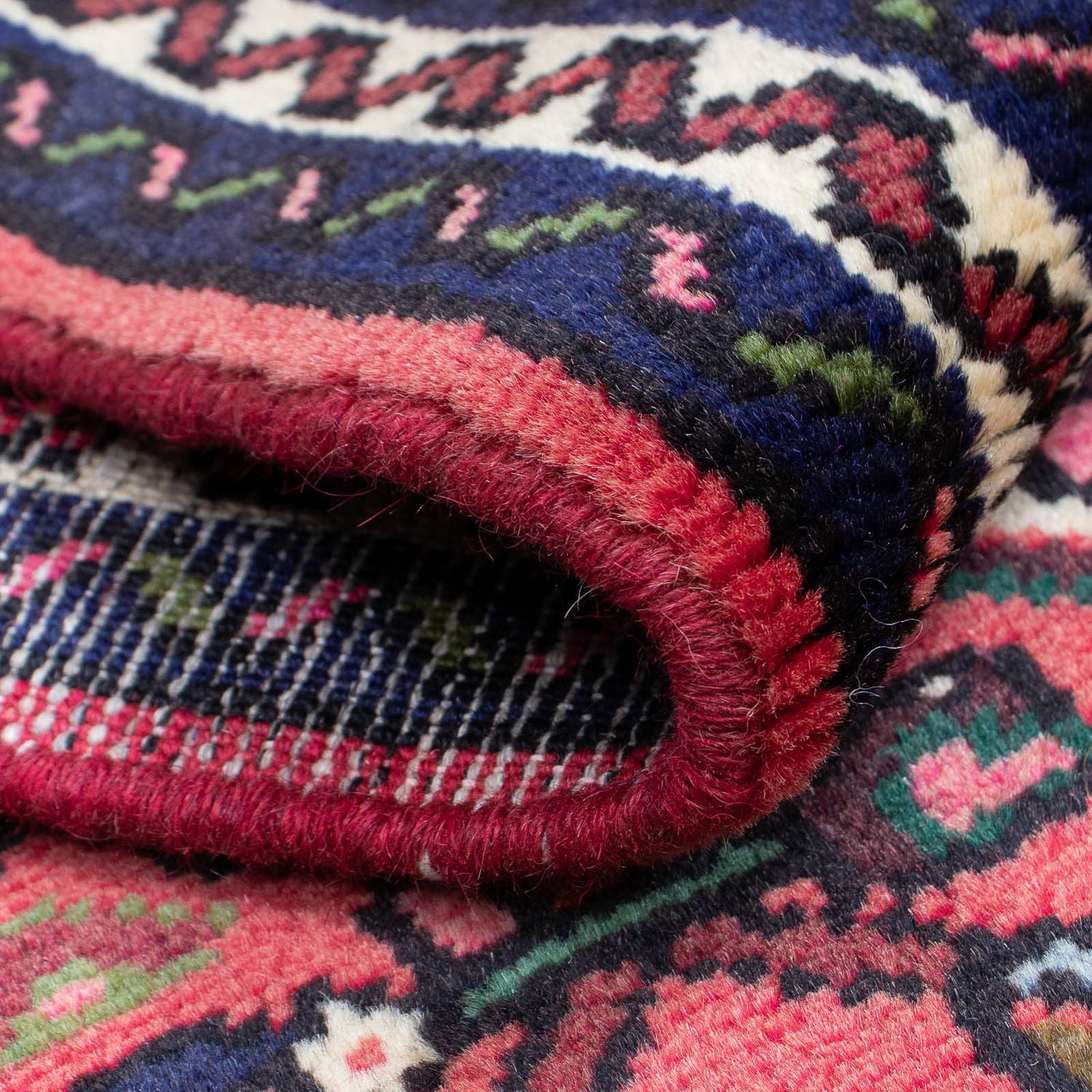 Tapis de couloir Tapis persan - Nomadic - 195 x 68 cm - rouge foncé