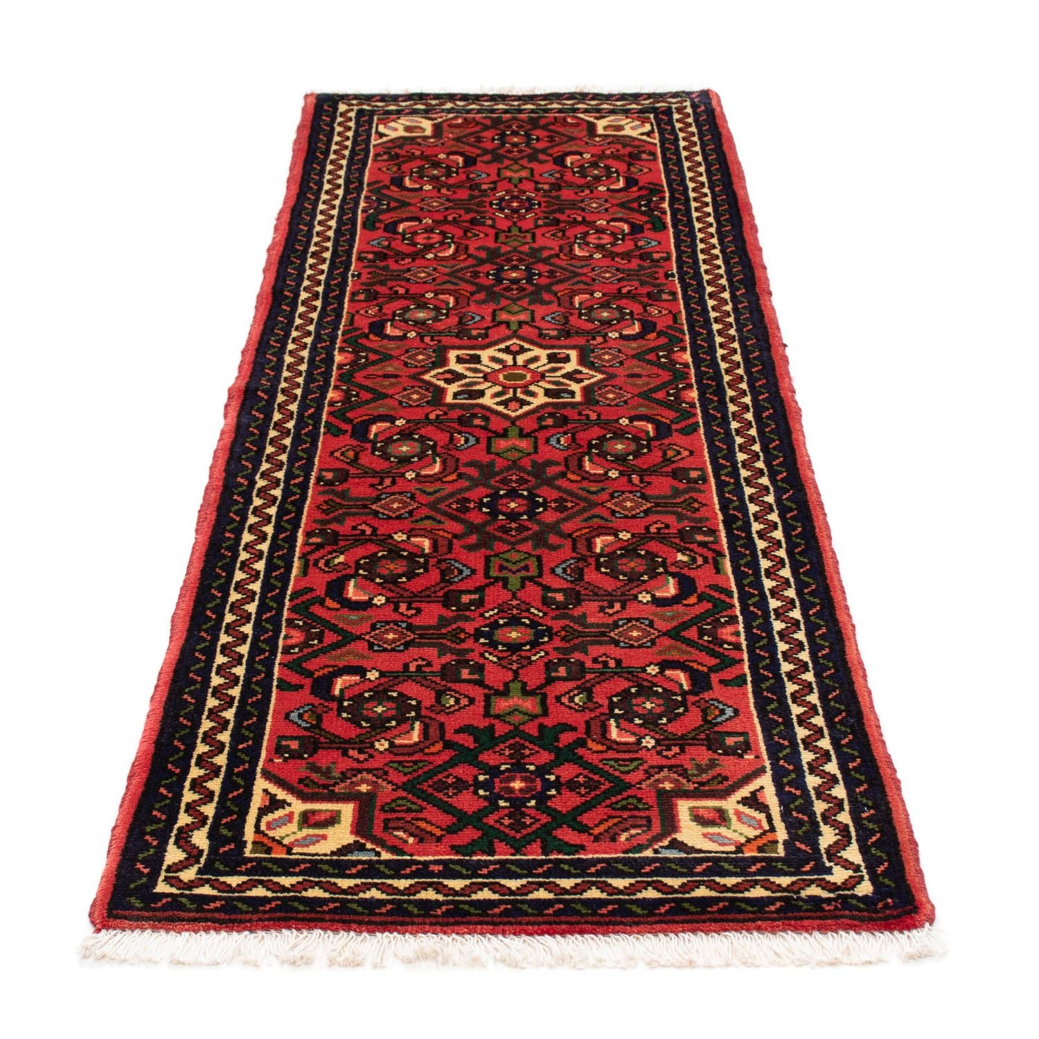 Tapis de couloir Tapis persan - Nomadic - 195 x 68 cm - rouge foncé