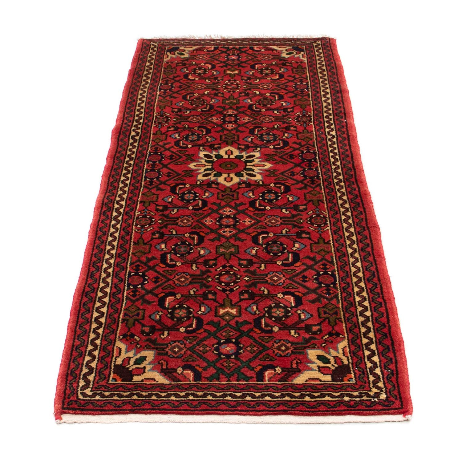 Tapis de couloir Tapis persan - Nomadic - 195 x 72 cm - rouge foncé