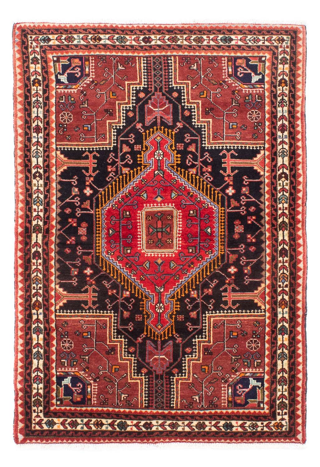 Tapis persan - Nomadic - 162 x 110 cm - bleu foncé