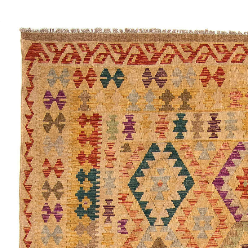 Tapis Kelim - Splash - 295 x 196 cm - marron clair