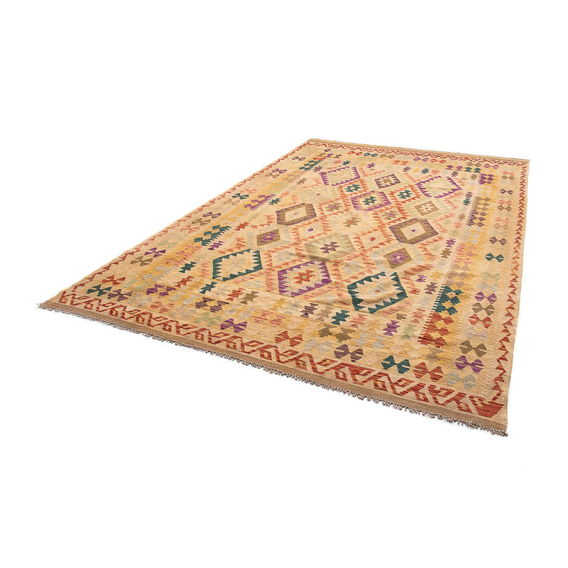Tapis Kelim - Splash - 295 x 196 cm - marron clair