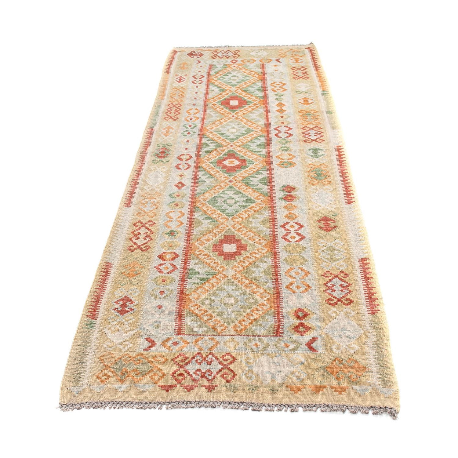 Tapis de couloir Tapis Kelim - Splash - 287 x 83 cm - multicolore