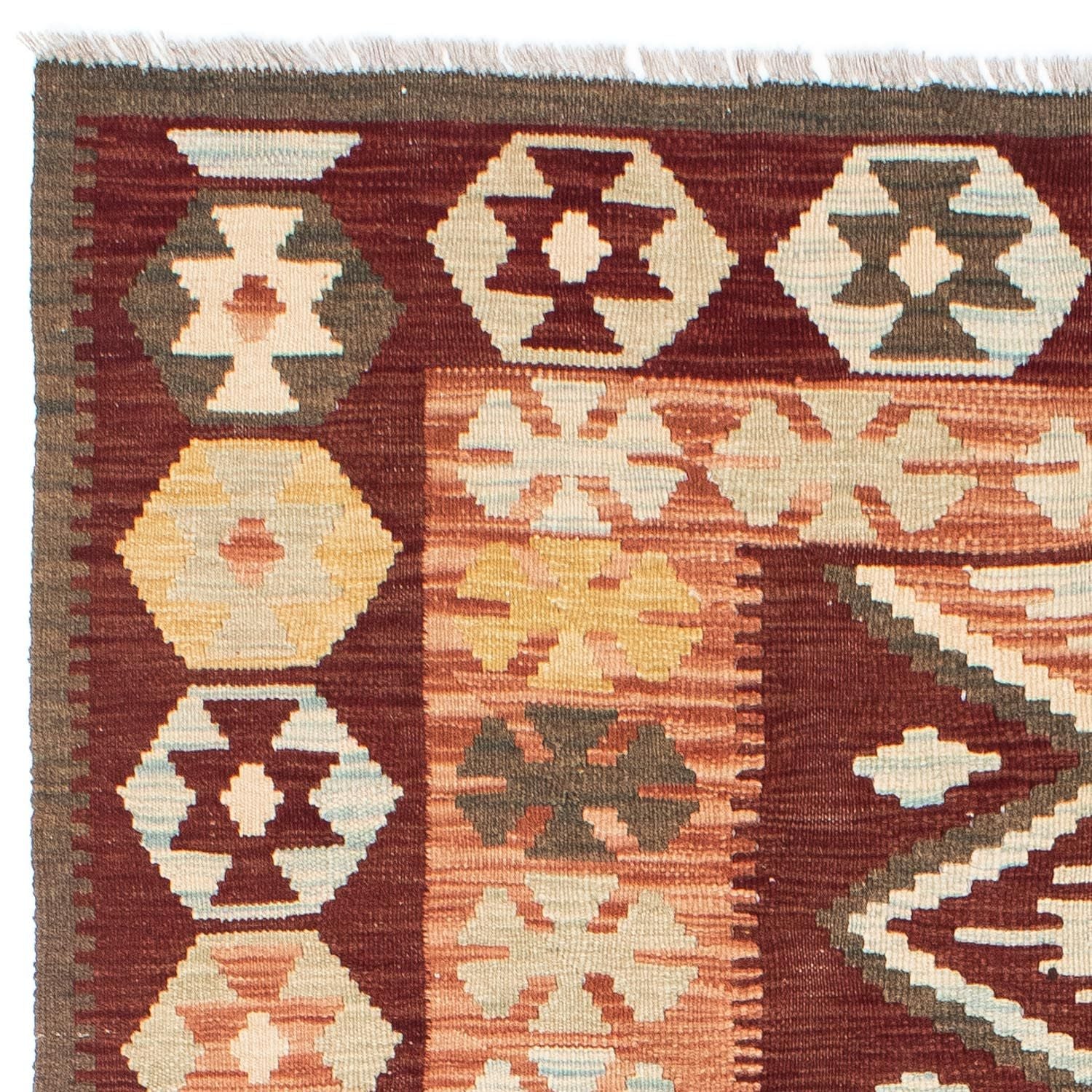 Tapis Kelim - Oriental - 197 x 141 cm - marron