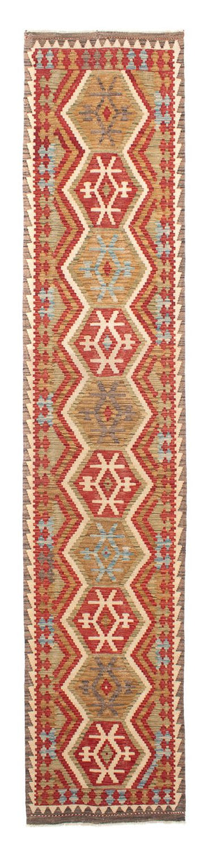 Tapis de couloir Tapis Kelim - Splash - 393 x 77 cm - rouge
