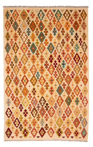 Tapis Kelim - Splash - 293 x 200 cm - multicolore