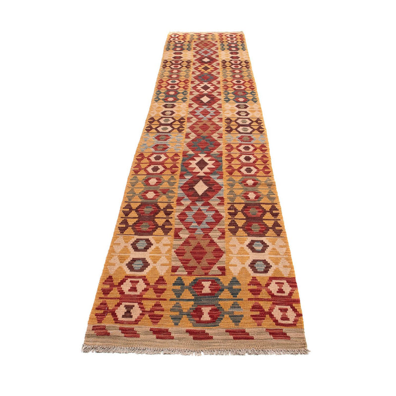Tapis de couloir Tapis Kelim - Splash - 394 x 70 cm - multicolore