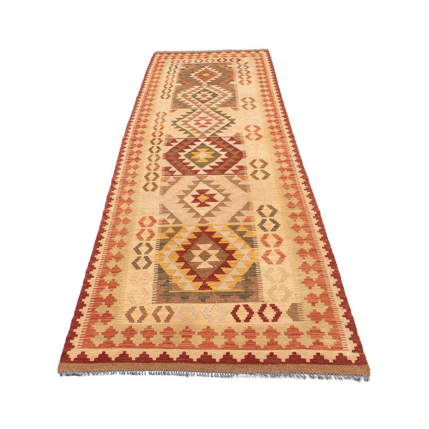 Tapis de couloir Tapis Kelim - Splash - 314 x 86 cm - multicolore