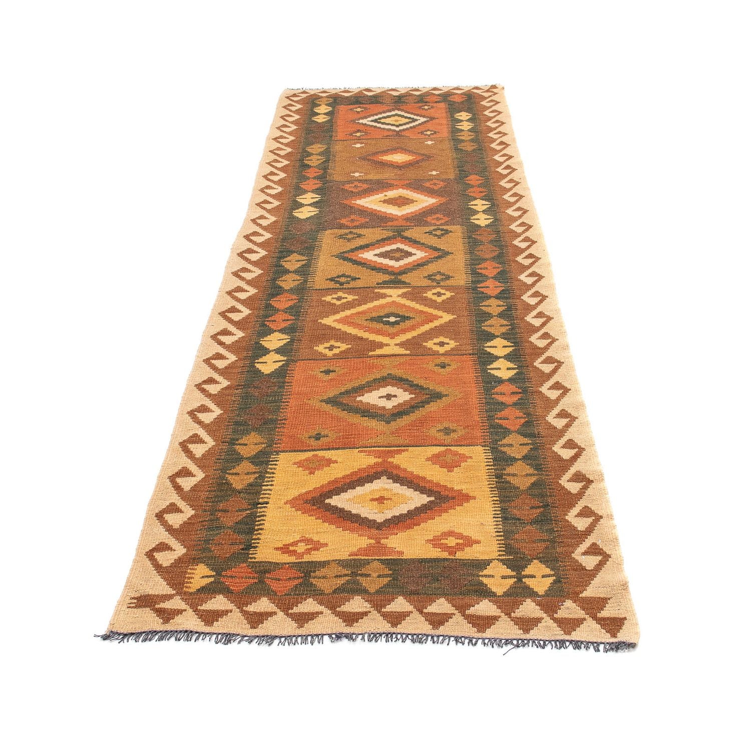 Tapis de couloir Tapis Kelim - Splash - 297 x 82 cm - multicolore