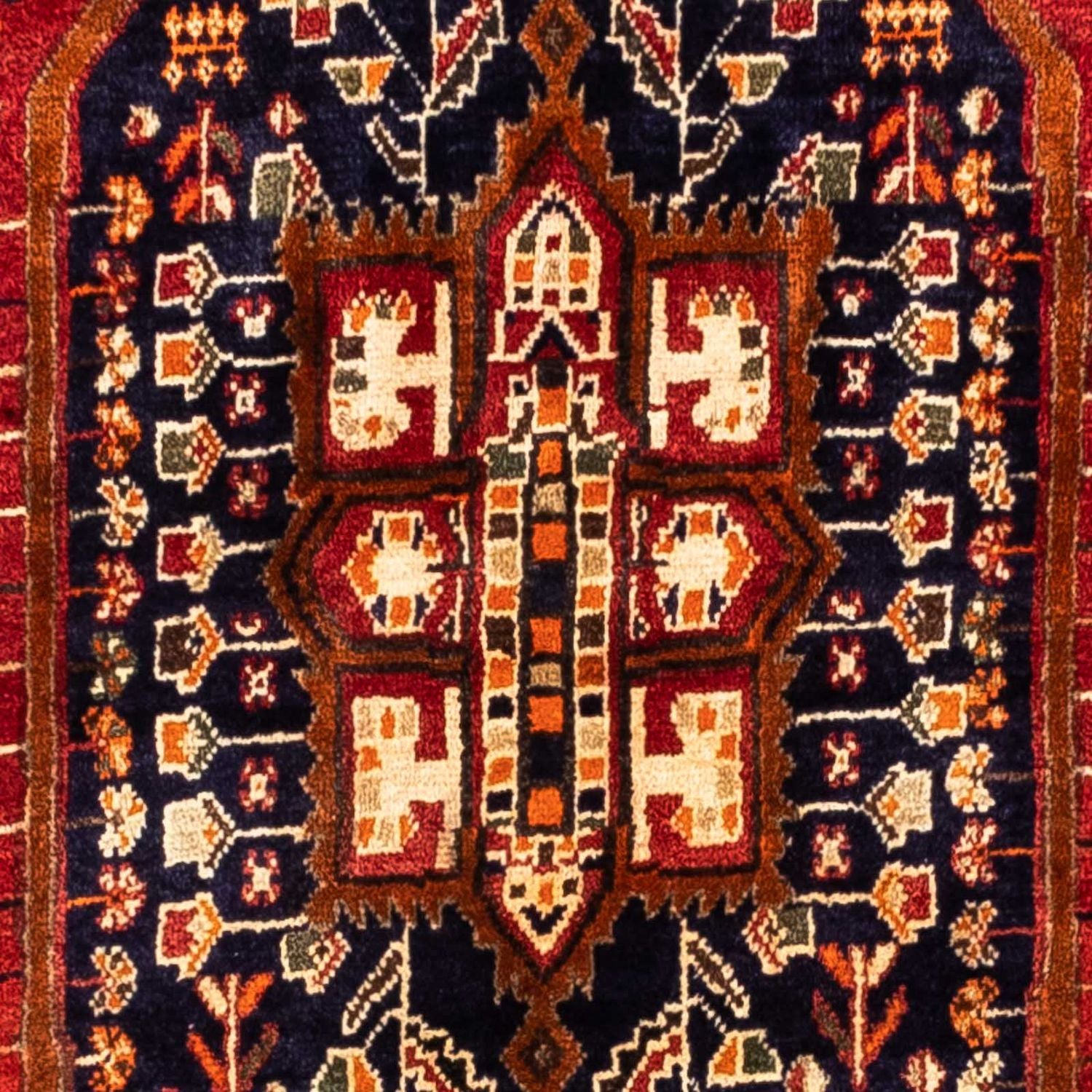 Tapis persan - Nomadic - 257 x 160 cm - rouge foncé
