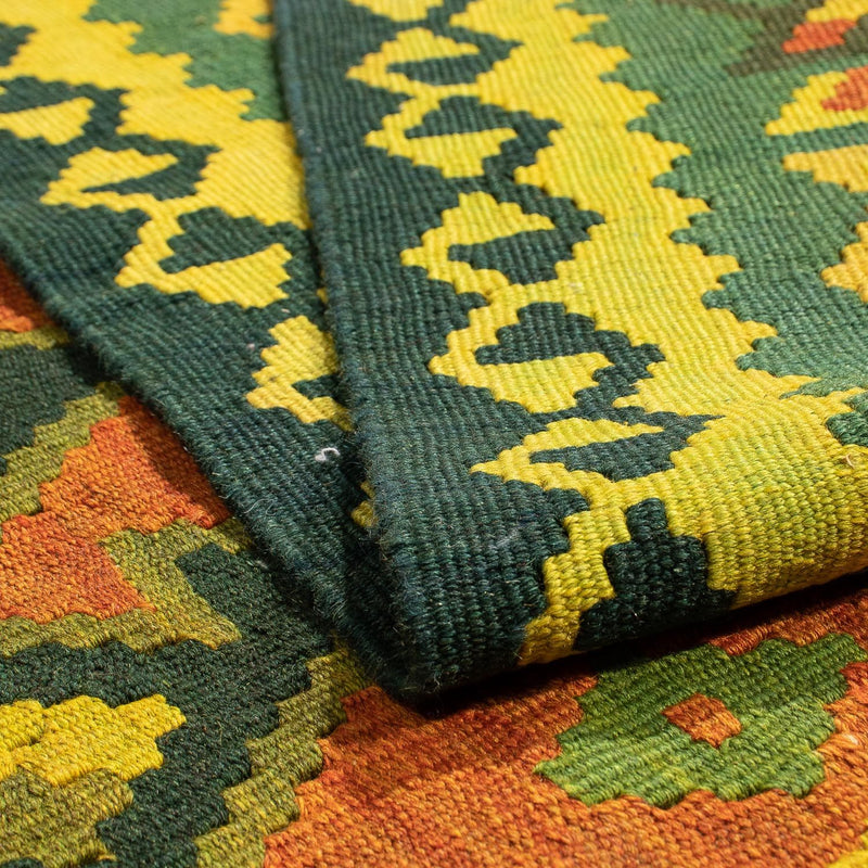 Tapis Kelim - Oriental - 208 x 150 cm - vert foncé
