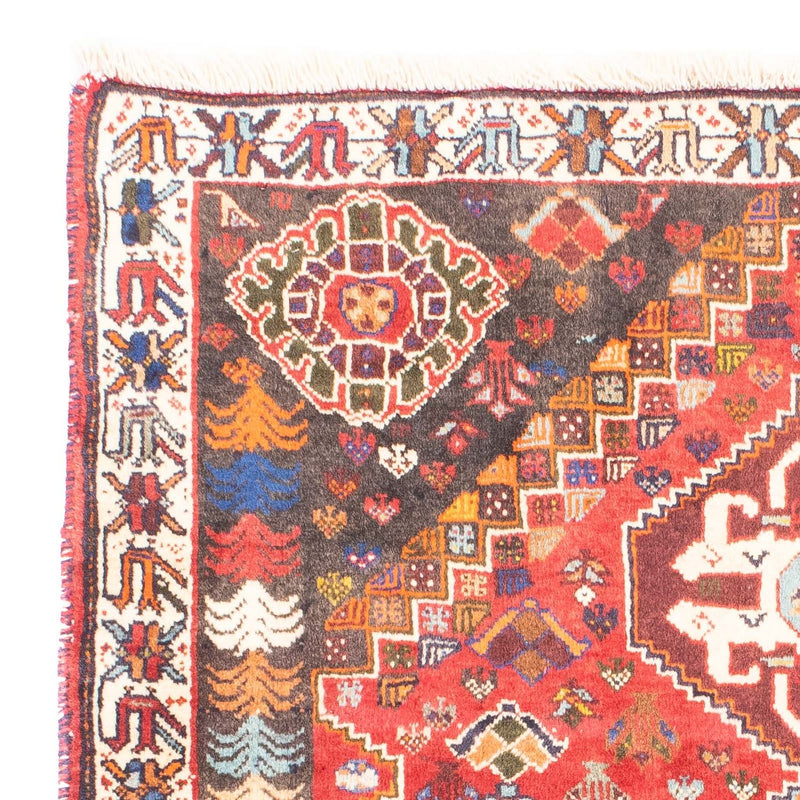 Tapis persan - Nomadic - 150 x 120 cm - rouge foncé