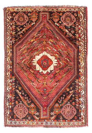 Tapis persan - Nomadic - 156 x 112 cm - rouge foncé