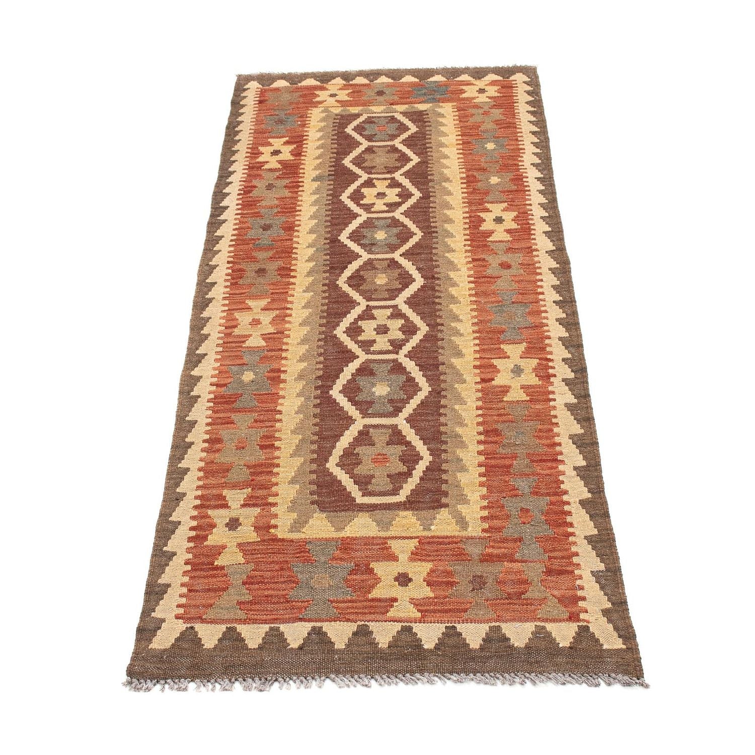 Tapis de couloir Tapis Kelim - Splash - 201 x 67 cm - multicolore