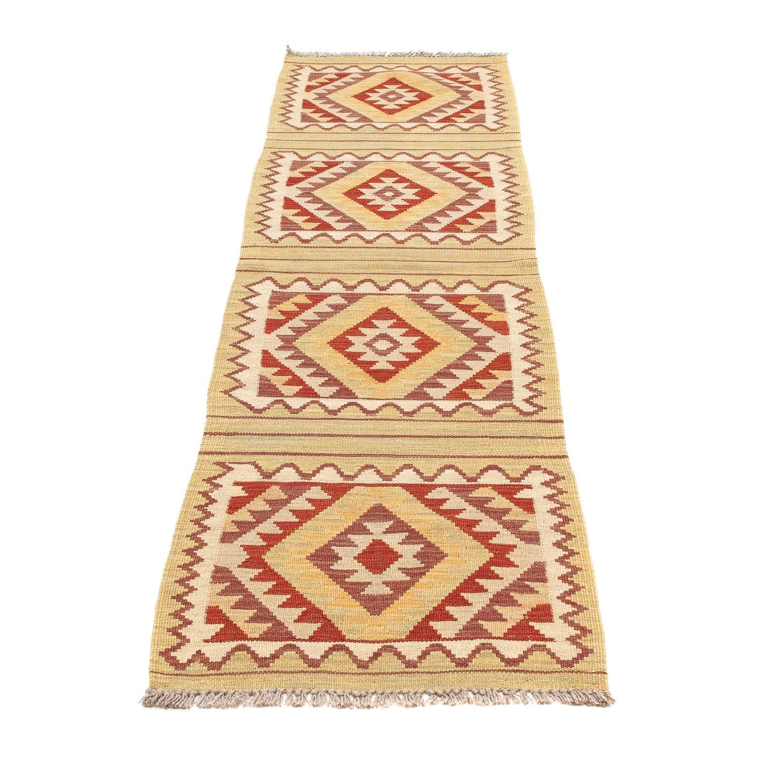 Tapis de couloir Tapis Kelim - Splash - 201 x 54 cm - multicolore