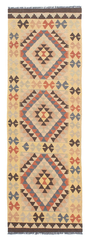 Kelim Teppich - Splash 198 x 63 cm - beige