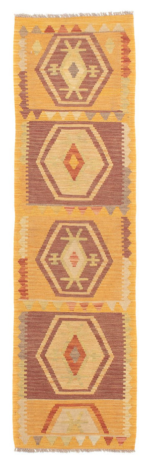 Tapis de couloir Tapis Kelim - Splash - 191 x 52 cm - or