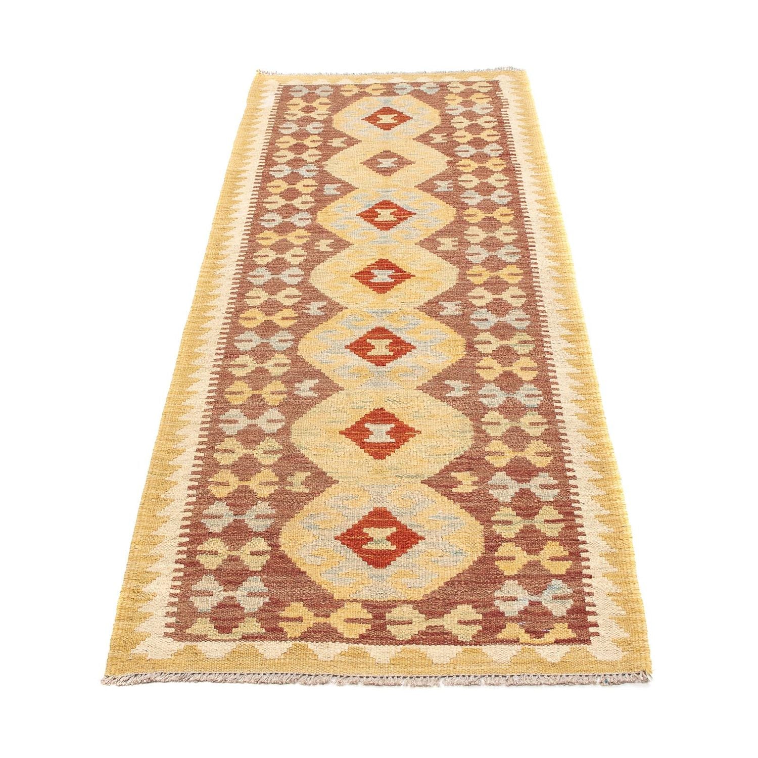 Tapis de couloir Tapis Kelim - Splash - 197 x 67 cm - multicolore