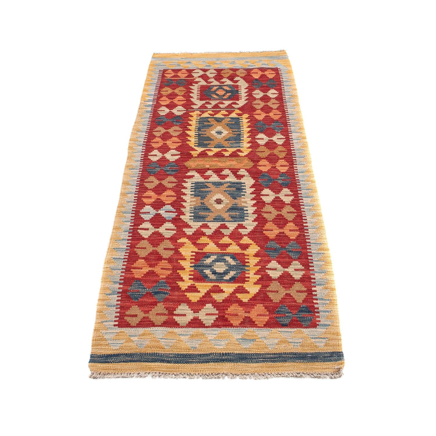 Tapis de couloir Tapis Kelim - Splash - 214 x 63 cm - multicolore