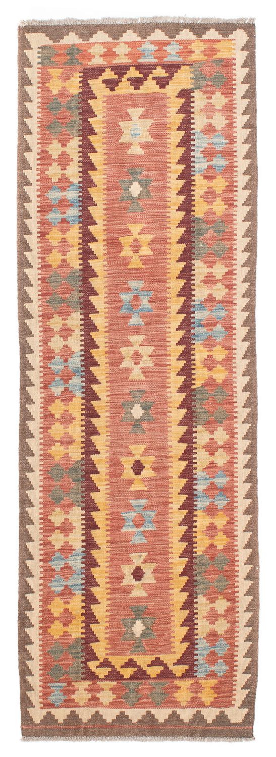 Tapis de couloir Tapis Kelim - Splash - 200 x 65 cm - rouge clair
