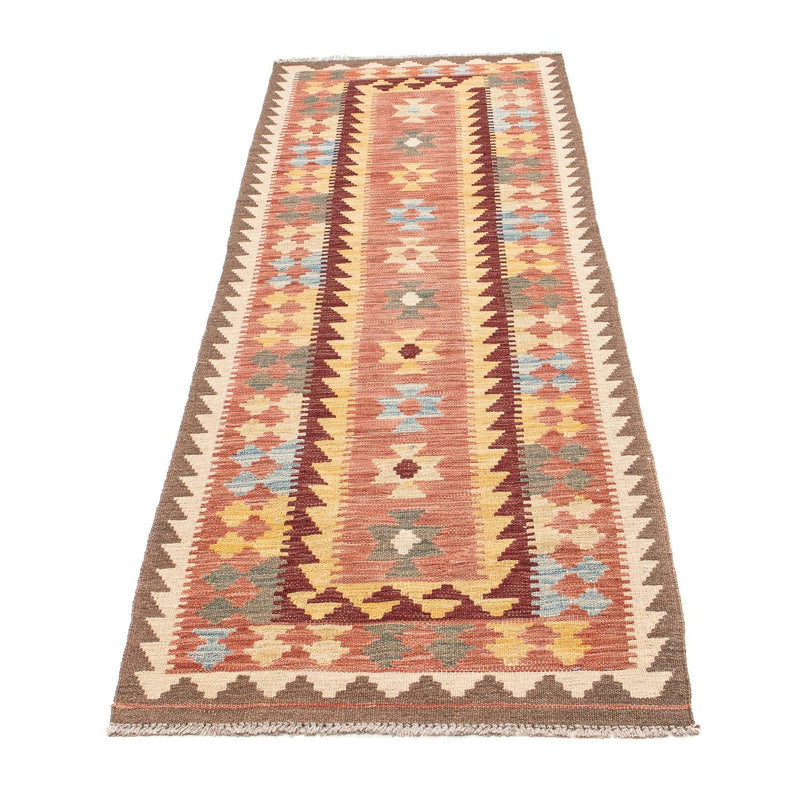 Tapis de couloir Tapis Kelim - Splash - 200 x 65 cm - rouge clair