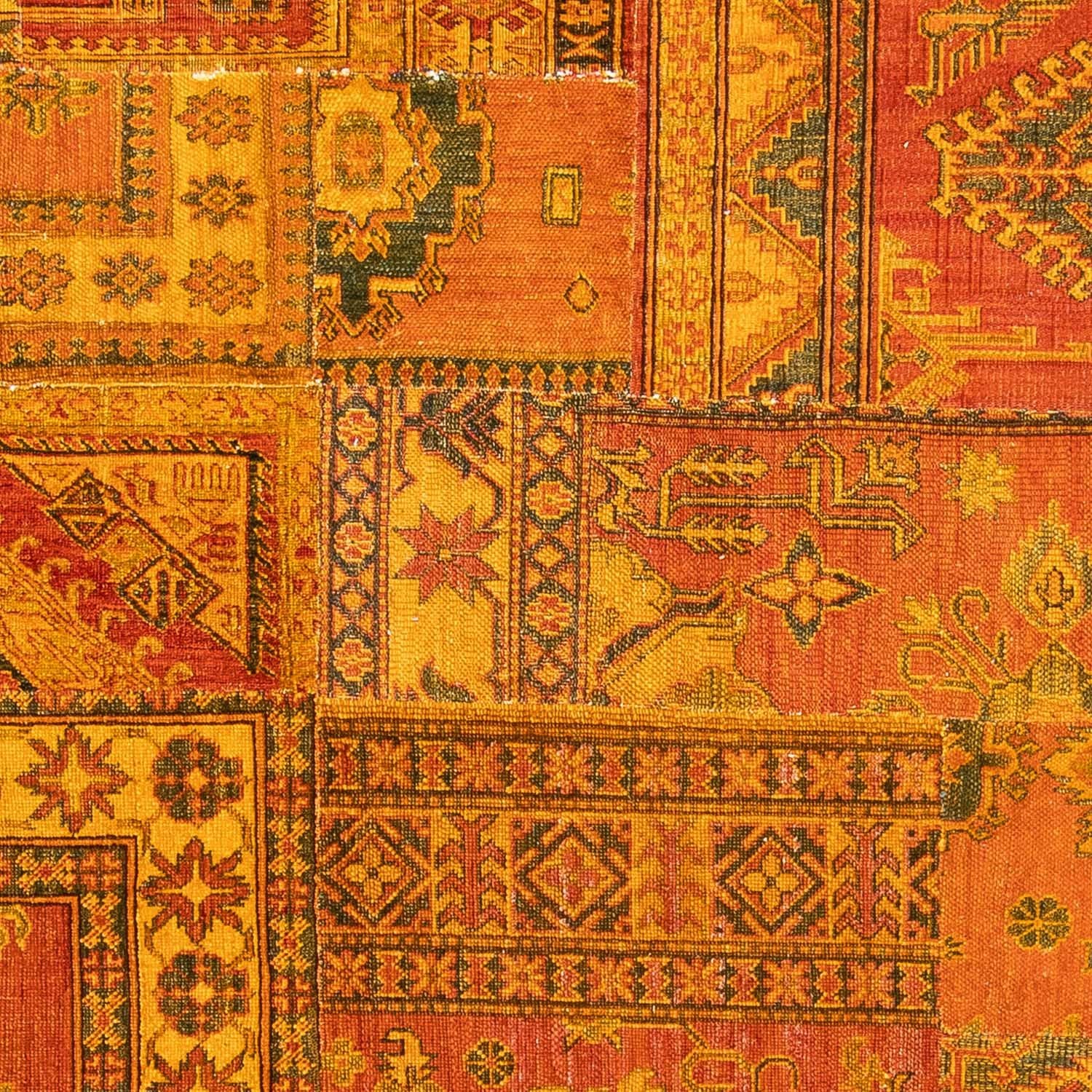 Tapis patchwork - 295 x 239 cm - marron