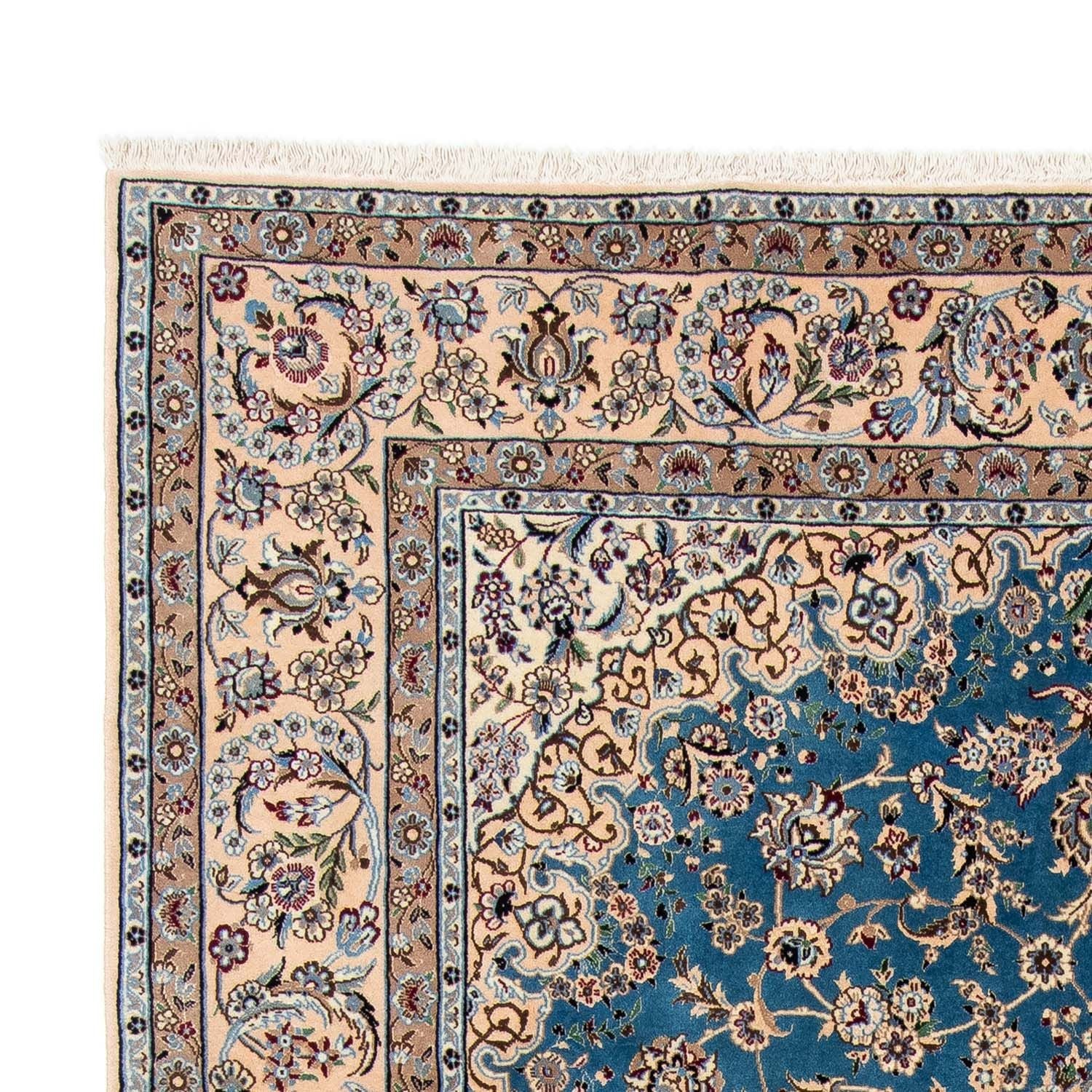 Tapis persan - Nain - 296 x 197 cm - bleu