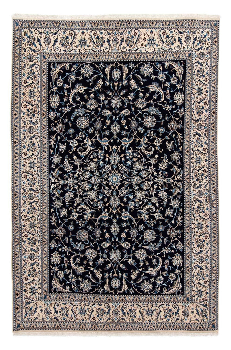 Tapis persan - Nain - 295 x 199 cm - bleu foncé