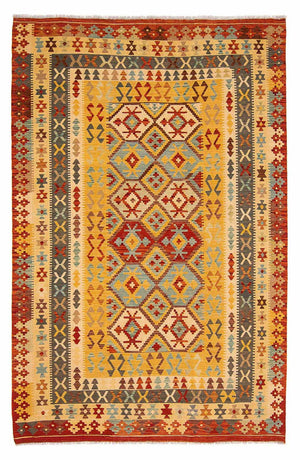 Tapis Kelim - Splash - 296 x 200 cm - multicolore