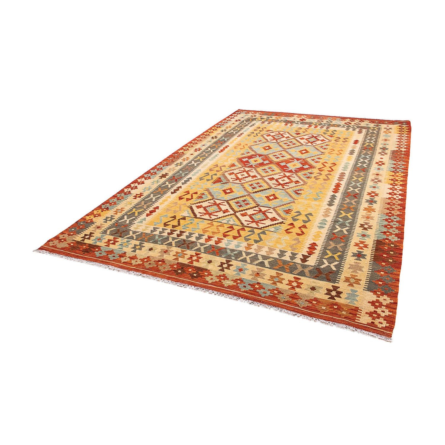 Tapis Kelim - Splash - 296 x 200 cm - multicolore