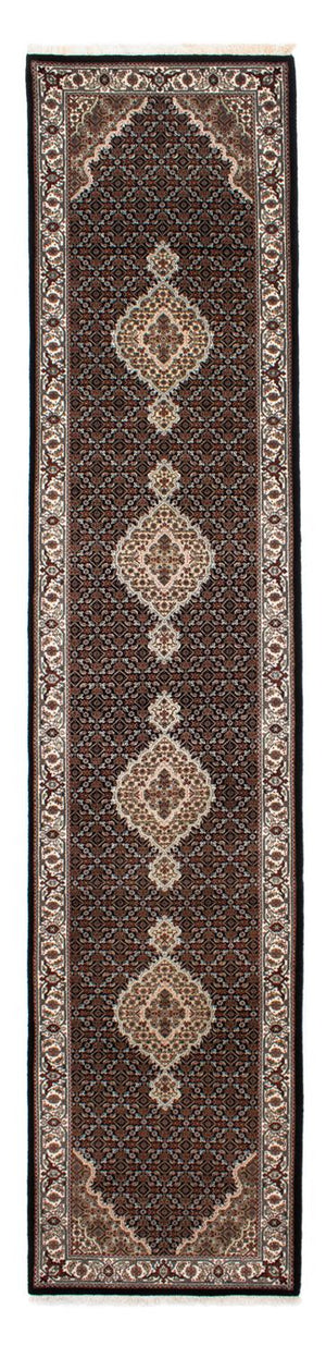 Tapis de couloir Tapis persan - Tabriz - 396 x 82 cm - bleu foncé