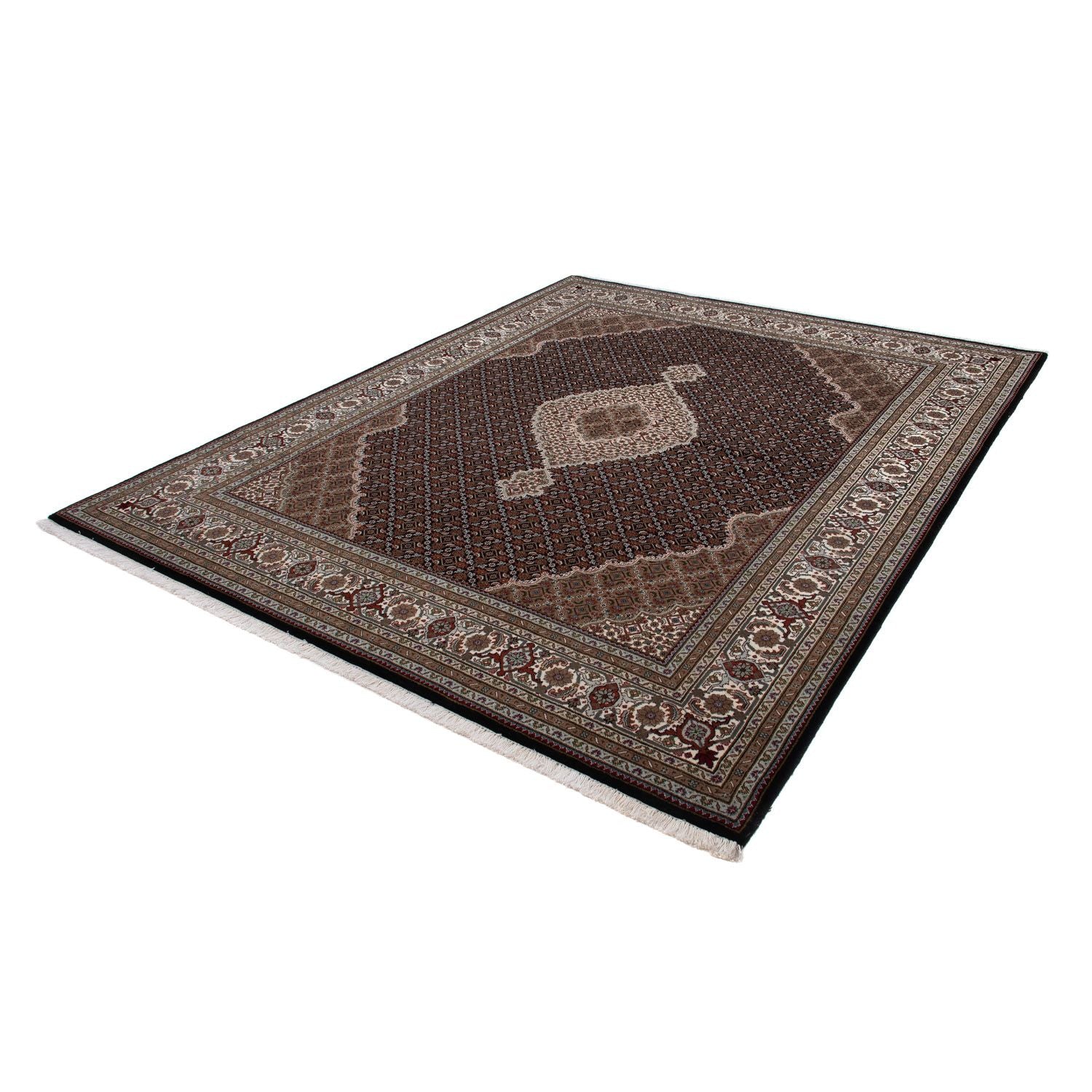 Tapis persan - Tabriz - 253 x 203 cm - bleu foncé