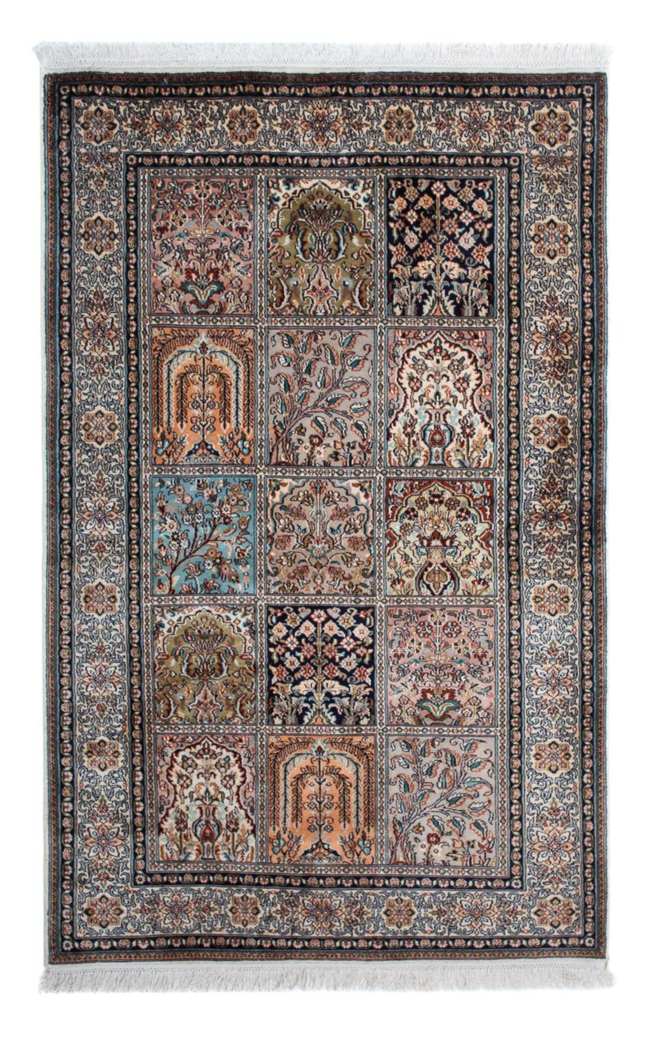 Tapis en soie - Soie du Cachemire - 152 x 96 cm - multicolore