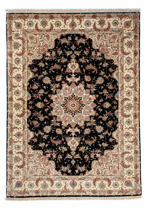 Tapis persan - Tabriz - 213 x 152 cm - bleu foncé