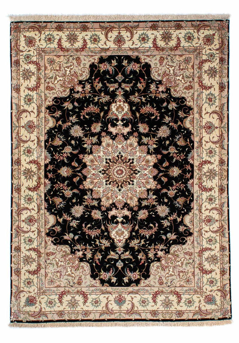 Tapis persan - Tabriz - 213 x 152 cm - bleu foncé