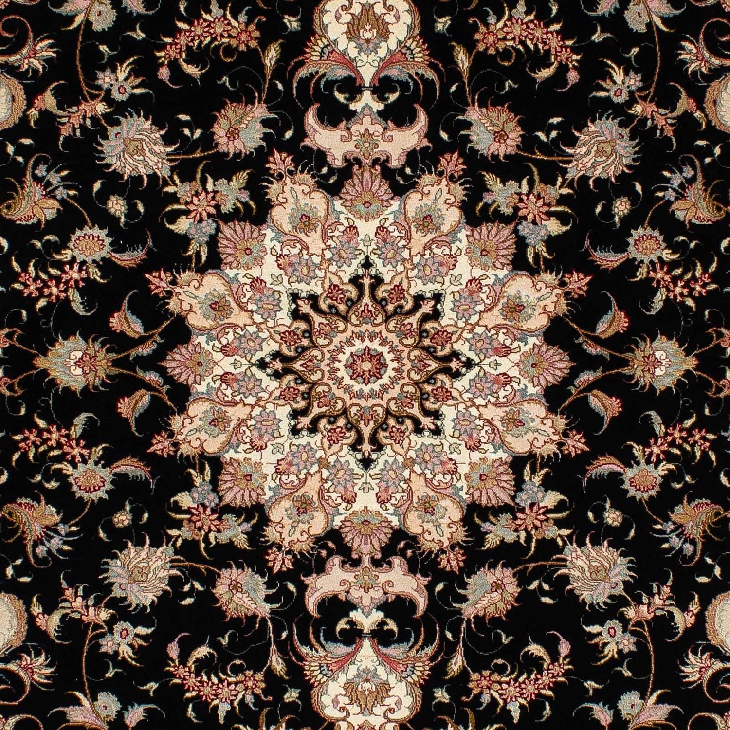 Tapis persan - Tabriz - 213 x 152 cm - bleu foncé