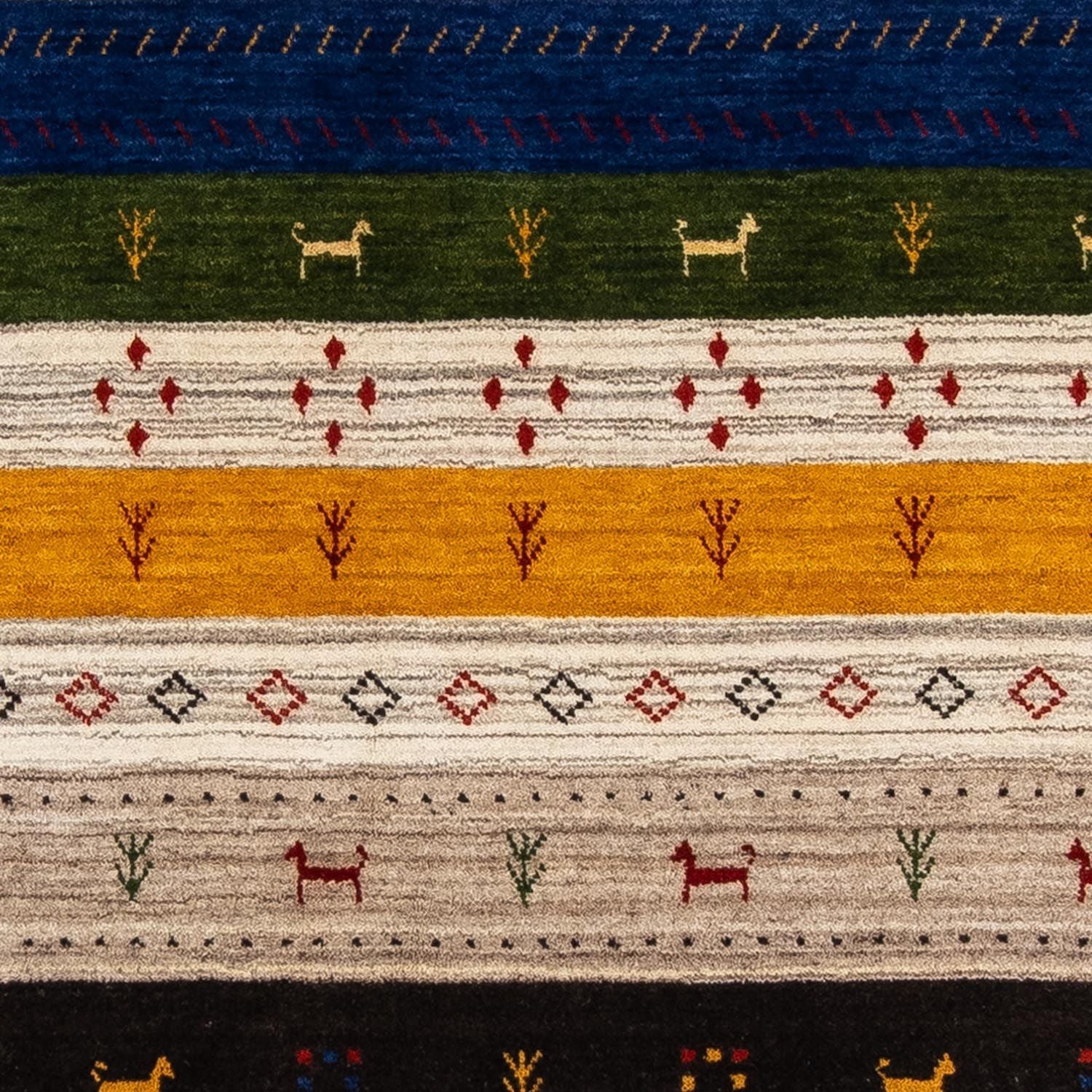 Tapis Gabbeh - Loribaft Persan - 200 x 144 cm - multicolore