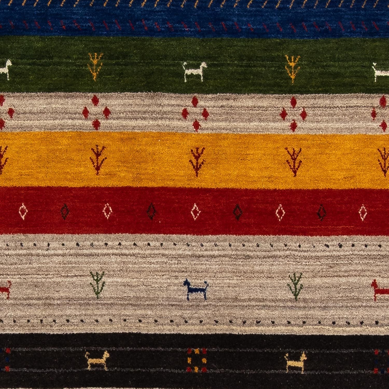 Tapis Gabbeh - Loribaft Persan - 202 x 142 cm - multicolore