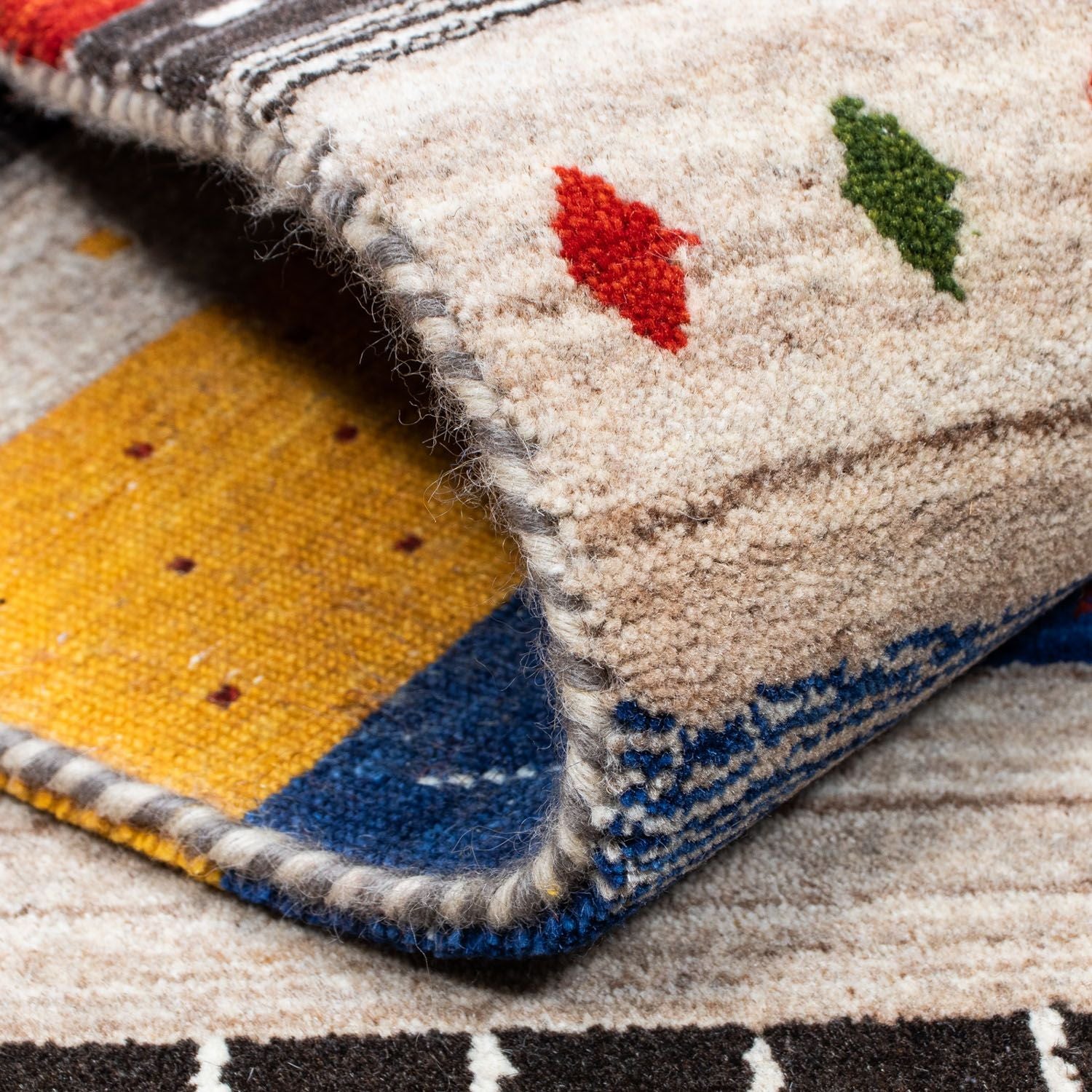 Tapis Gabbeh - Loribaft Persan - 200 x 140 cm - multicolore